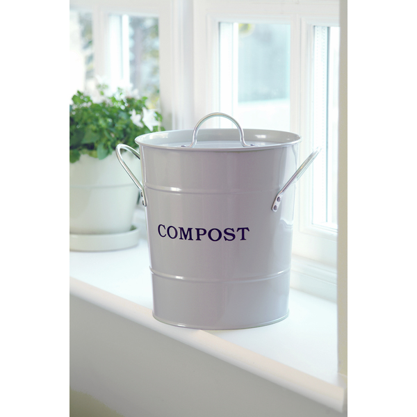 Exaco 1 gal Compost Bin, Satin Black/Satin Brass CPBW 01